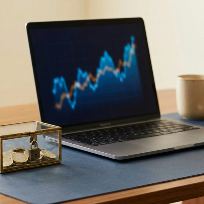 Forex margin shown as a deposit set aside beside an open trading position