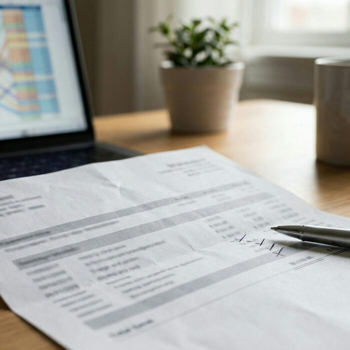 Forex account statement printout being checked against a spreadsheet