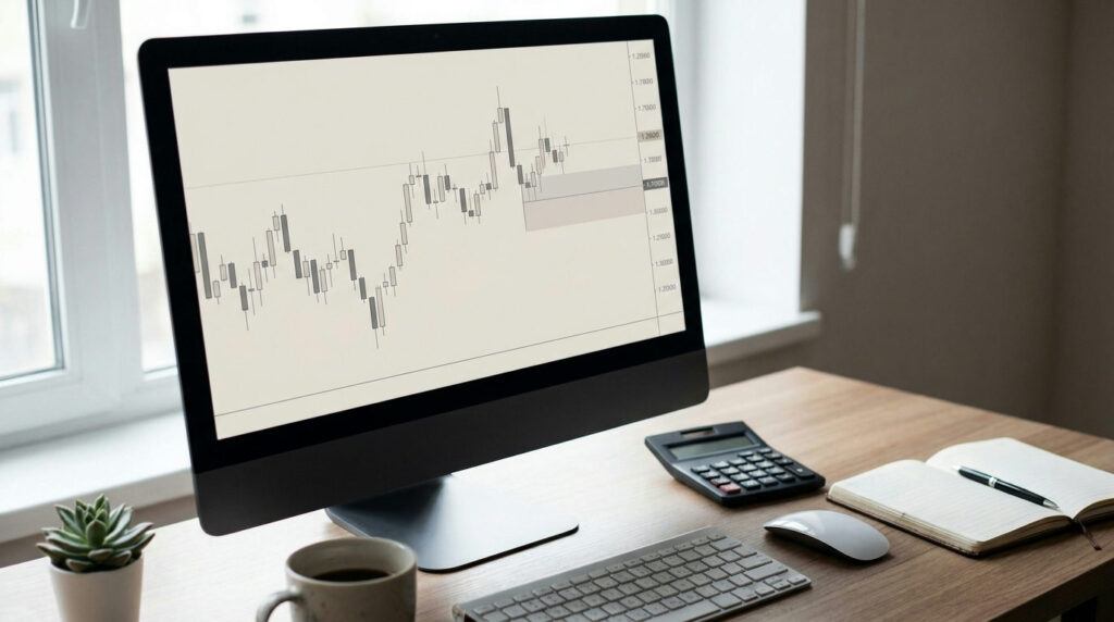 Pip in forex shown as small decimal price moves on a EUR/USD chart