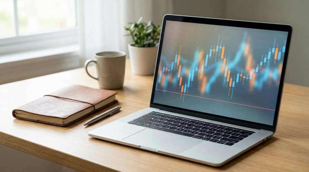 Stop loss placement in forex shown as a marked exit level on a trading screen